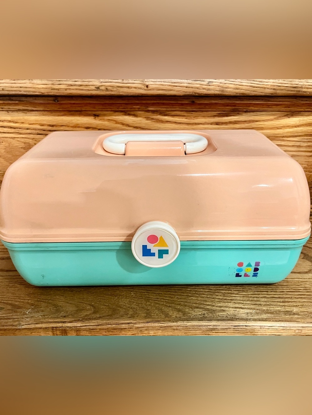 Caboodle Case- Peach and Teal